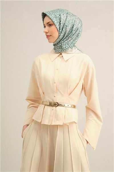Armine Leopar Desenli Saf İpek Twill Eşarp 9352D 09