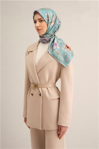 Armine Leopar Desenli Saf İpek Twill Eşarp 9347 31