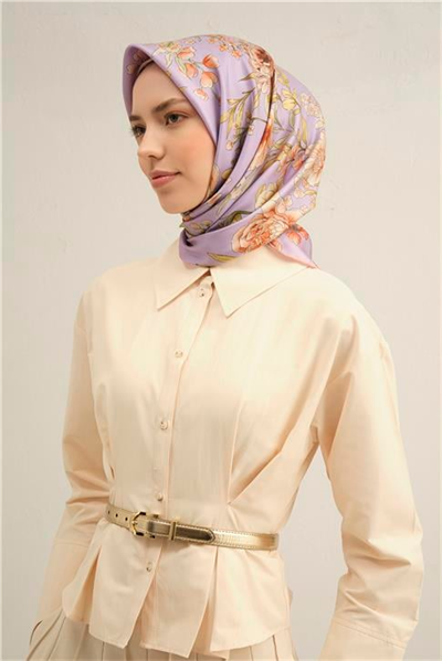 Armine Leopar Desenli Saf İpek Twill Eşarp 9347 50