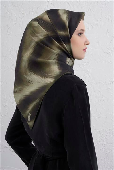 Armine Leopar Desenli Saf İpek Twill Eşarp 9432D 32