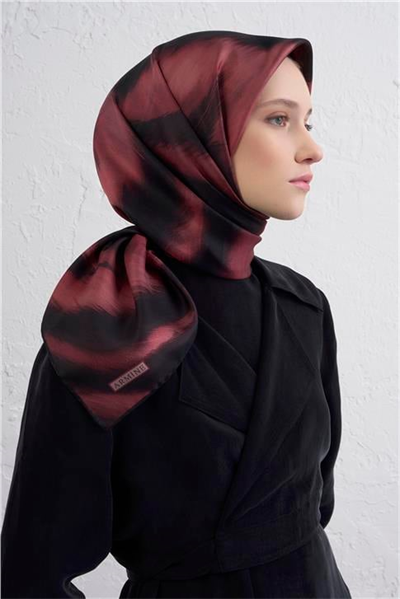 Armine Leopar Desenli Saf İpek Twill Eşarp 9432D 05