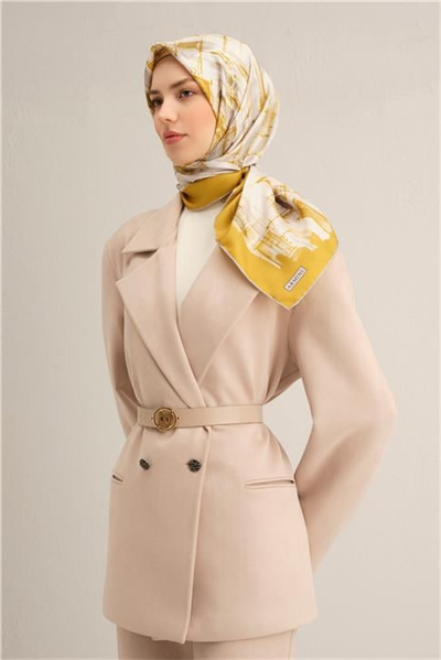 Armine Soyut Desenli Saf İpek Sura Eşarp 9350D 85