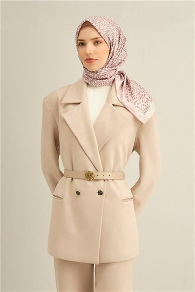 Armine Leopar Desenli Saf İpek Twill Eşarp 9352D 82