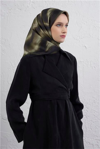 Armine Leopar Desenli Saf İpek Twill Eşarp 9432D 32