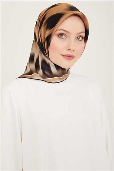 Armine Leopar Desenli Twill İpek Eşarp 24Ya9155 04