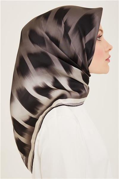 Armine Leopar Desenli Twill İpek Eşarp 24Ya9155 02