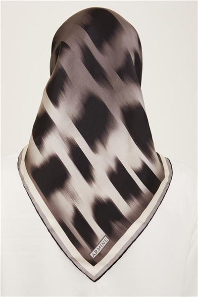 Armine Leopar Desenli Twill İpek Eşarp 24Ya9155 02