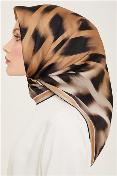Armine Leopar Desenli Twill İpek Eşarp 24Ya9155 04