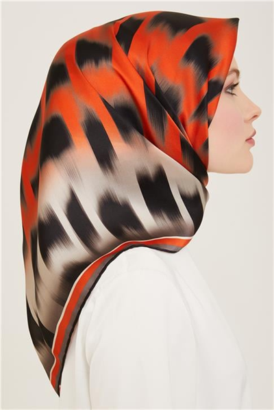 Armine Leopar Desenli Twill İpek Eşarp 24Ya9155 03
