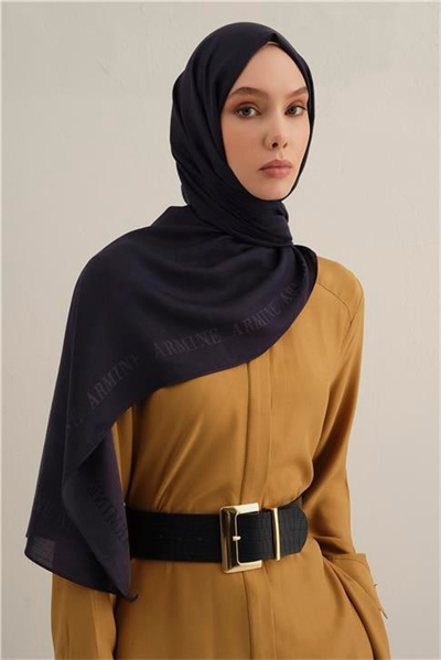 Armine Logo Bordürlü Pamuk İpek Şal 02