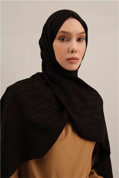 Armine Lyocell Naia Çubuk Desen Şal 3 01 Siyah