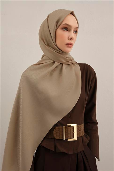 Armine Lyocell Naia Üçgen Monogram Şal 5 04 Bej