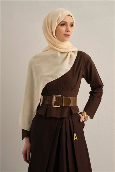 Armine Lyocell Naia Zikzak Desen Şal  1- 60