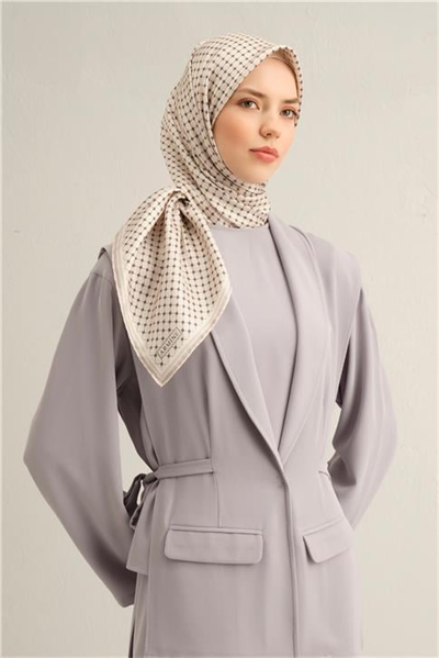 Armine Monogram Desenli Saf İpek Sura Eşarp 9345D 87