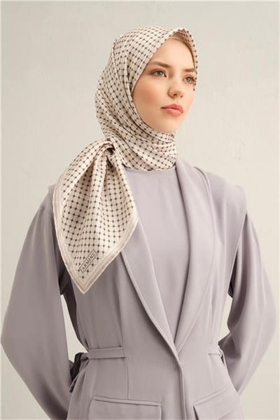 Armine Monogram Desenli Saf İpek Sura Eşarp 9345D 87
