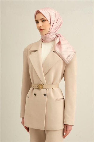 Armine Monogram Desenli Saf İpek Twill Eşarp 9345D 09