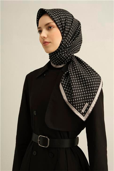 Armine Monogram Desenli Saf İpek Twill Eşarp 9345D 10