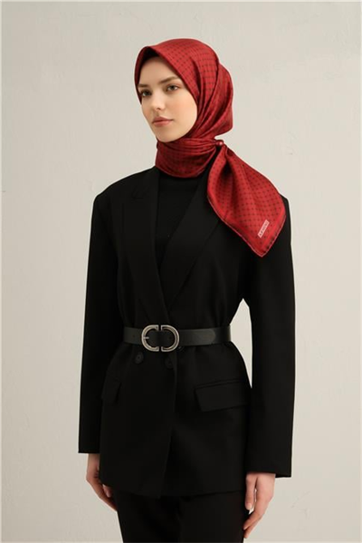 Armine Monogram Desenli Saf İpek Twill Eşarp 9345D 81