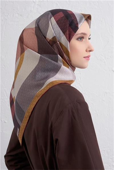 Armine Monogram Desenli Saf İpek Twill Eşarp 9429D 81