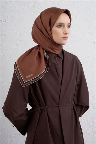 Armine Monogram Desenli Saf İpek Twill Eşarp 9401D 38