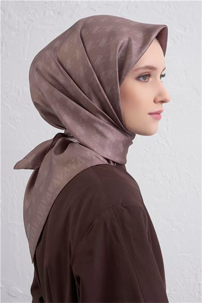 Armine Monogram Desenli Saf İpek Twill Eşarp 9412D 89