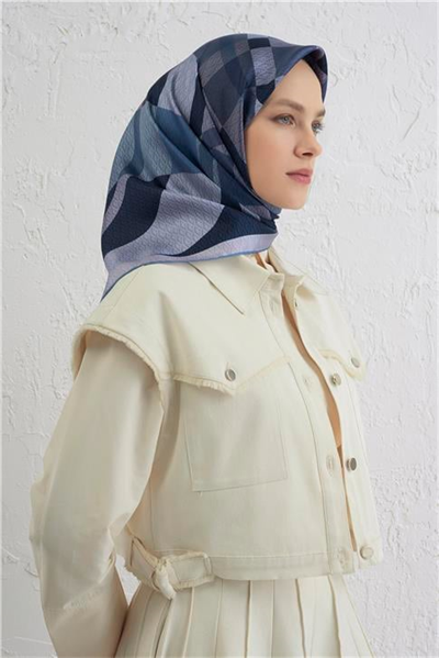 Armine Monogram Desenli Saf İpek Twill Eşarp 9429D 31