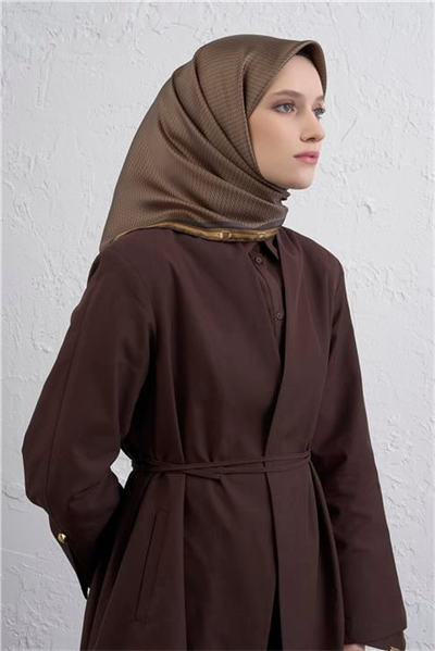 Armine Monogram Desenli Saf İpek Twill Eşarp 9401D 08