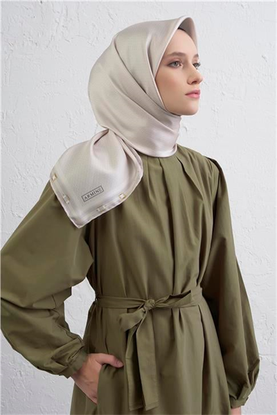 Armine Monogram Desenli Saf İpek Twill Eşarp 9401D 85
