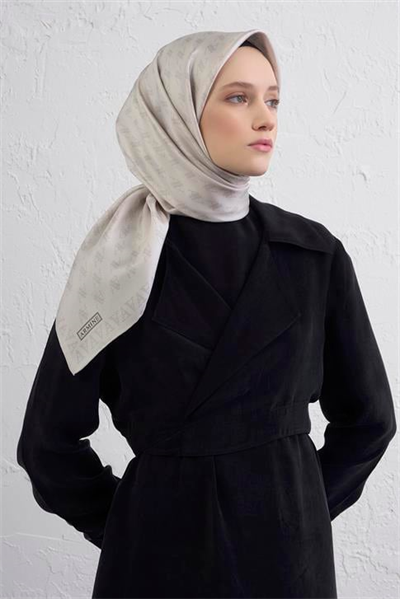 Armine Monogram Desenli Saf İpek Twill Eşarp 9412D 86