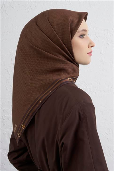 Armine Monogram Desenli Saf İpek Twill Eşarp 9401D 80