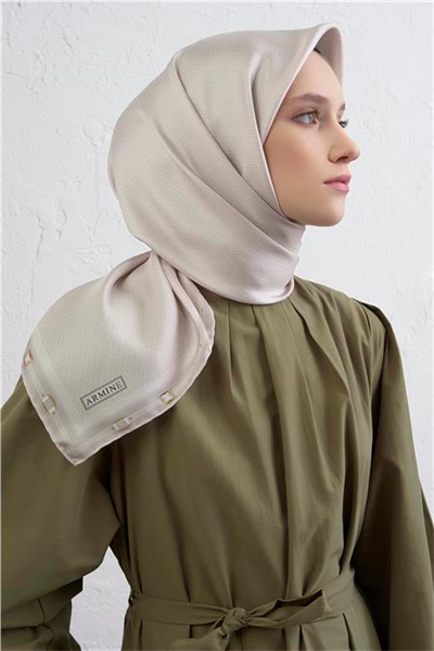 Armine Monogram Desenli Saf İpek Twill Eşarp 9401D 85