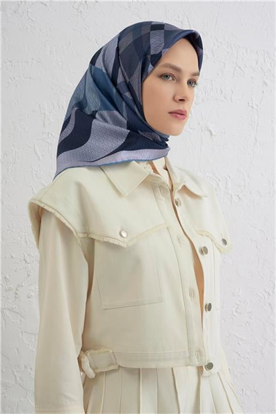 Armine Monogram Desenli Saf İpek Twill Eşarp 9429D 31