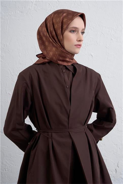 Armine Monogram Desenli Saf İpek Twill Eşarp 9412D 35