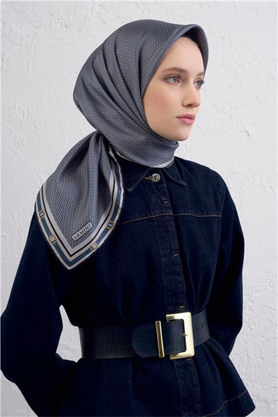 Armine Monogram Desenli Saf İpek Twill Eşarp 9401D 04