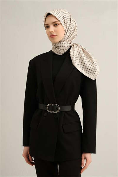 Armine Monogram Desenli Saf İpek Twill Eşarp 9345D 87
