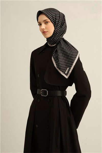 Armine Monogram Desenli Saf İpek Twill Eşarp 9345D 10