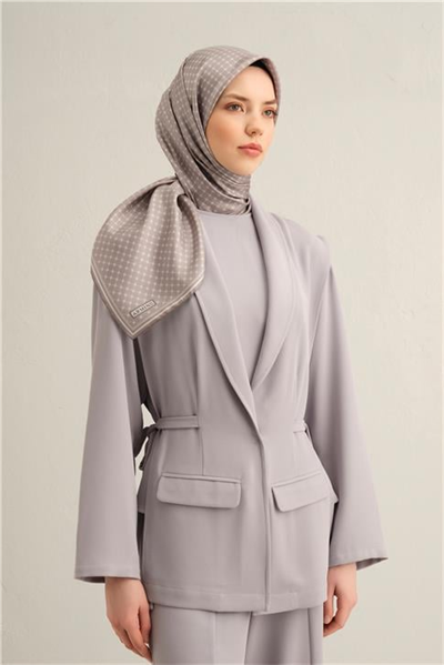 Armine Monogram Desenli Saf İpek Twill Eşarp 9345D 01