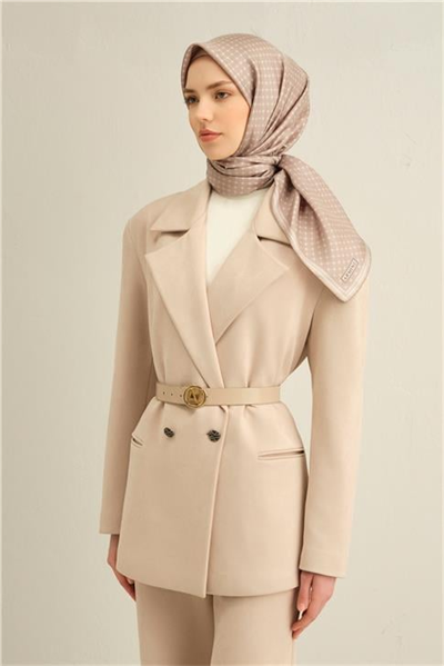 Armine Monogram Desenli Saf İpek Twill Eşarp 9345D 14