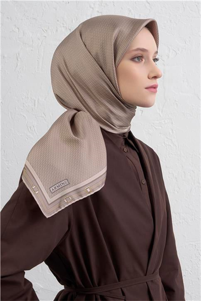 Armine Monogram Desenli Saf İpek Twill Eşarp 9401D 05