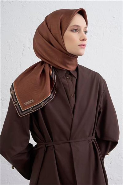 Armine Monogram Desenli Saf İpek Twill Eşarp 9401D 38
