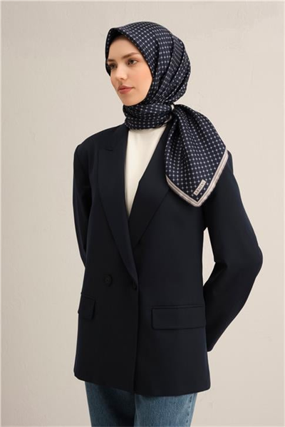 Armine Monogram Desenli Saf İpek Twill Eşarp 9345D 11