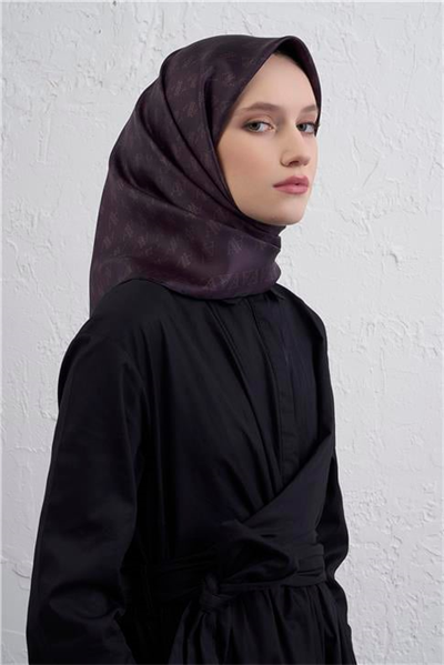 Armine Monogram Desenli Saf İpek Twill Eşarp 9412D 34