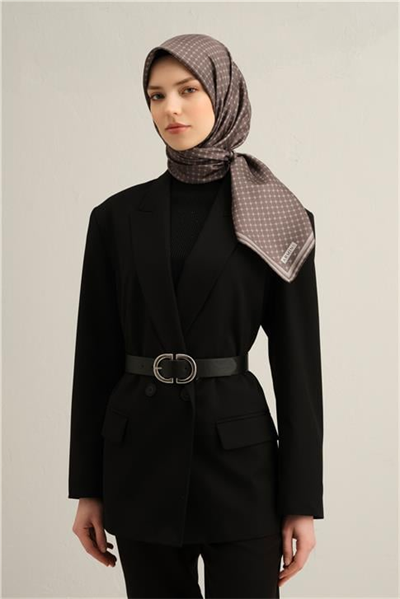 Armine Monogram Desenli Saf İpek Twill Eşarp 9345D 80