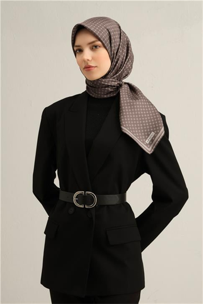 Armine Monogram Desenli Saf İpek Twill Eşarp 9345D 80