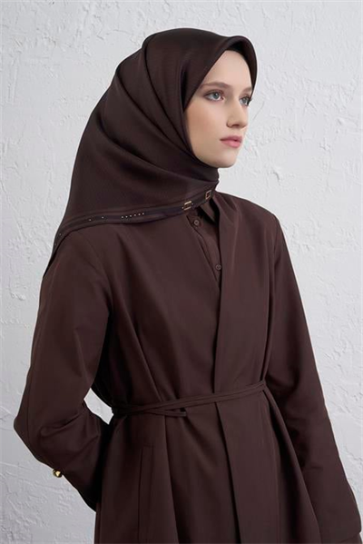 Armine Monogram Desenli Saf İpek Twill Eşarp 9401D 55