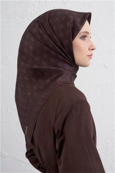 Armine Monogram Desenli Saf İpek Twill Eşarp 9412D 84