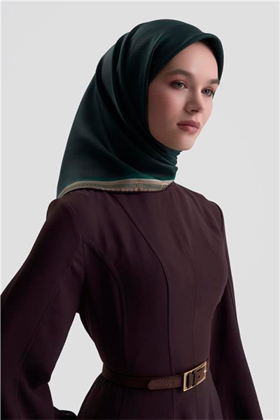 Armine Monogram Desenli Saf İpek Twill Eşarp 9401D 32