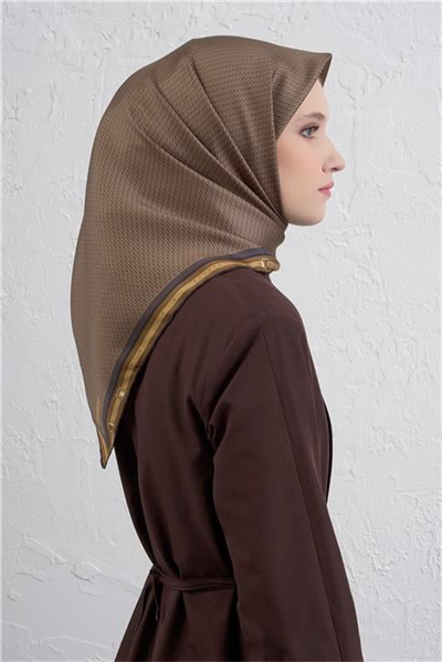 Armine Monogram Desenli Saf İpek Twill Eşarp 9401D 08