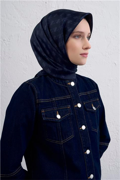 Armine Monogram Desenli Saf İpek Twill Eşarp 9412D 03