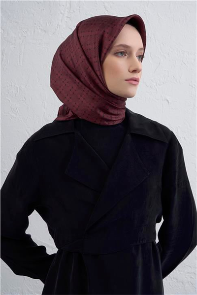 Armine Monogram Desenli Saf İpek Twill Eşarp 9440D 56